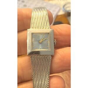 Women's VTG Chateau Swiss Watch, Silver Tone with Light Blue Face,REPAIR
